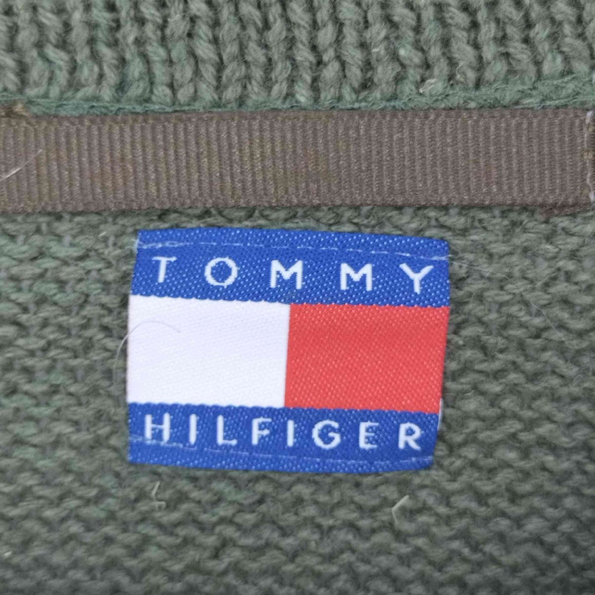 TOMMY HILFIGER(トミーヒルフィガー) フロント刺繍 リネンコットン クルーネックニット メン 中古 古着 0605_画像6