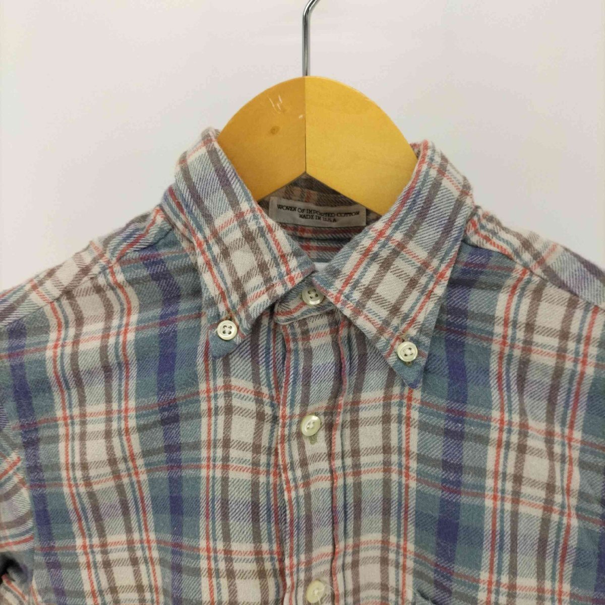 individualized shirts(インディヴィジュアライズドシャツ) USA製 タータンチェック 中古 古着 0847_画像3