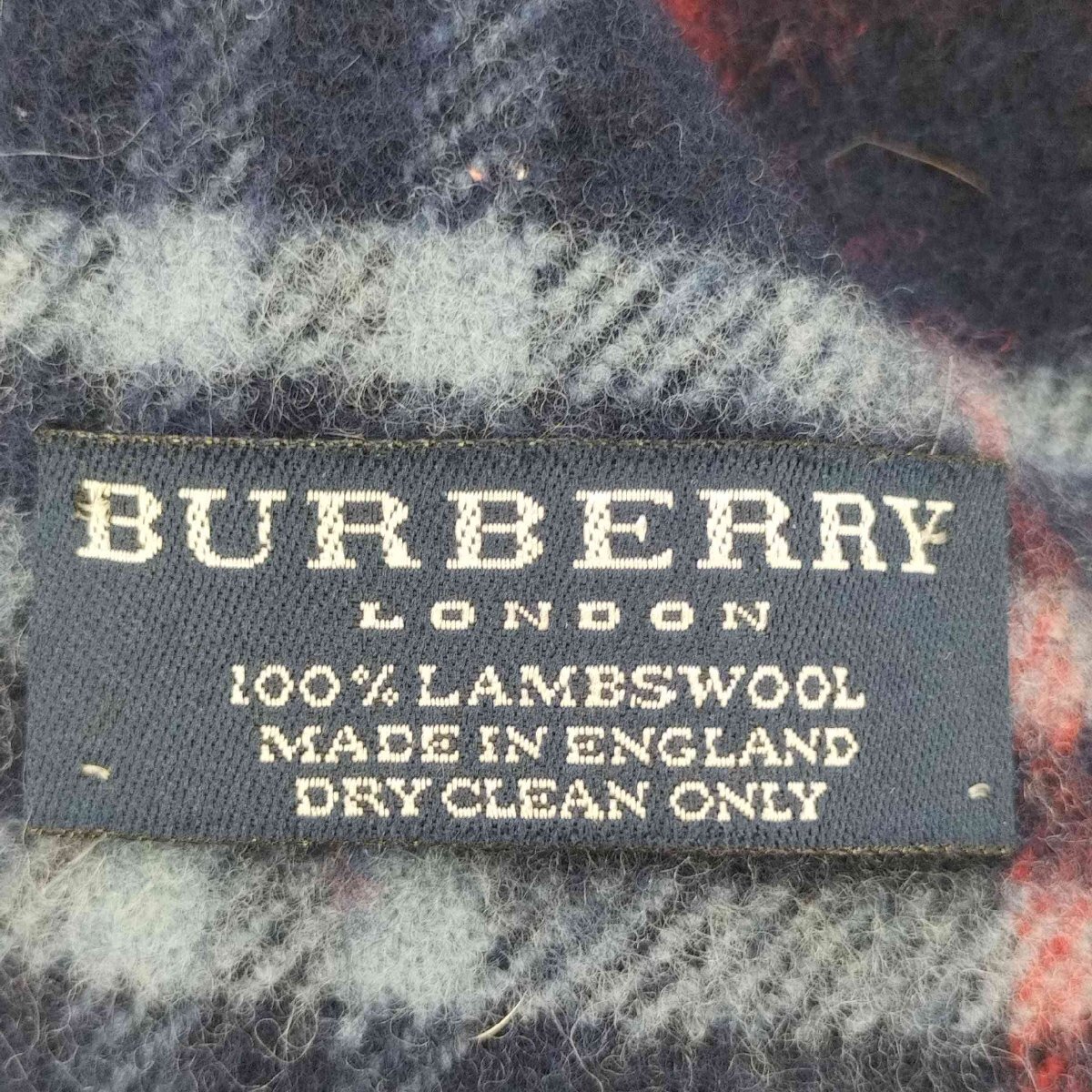 BURBERRY LONDON(バーバリーロンドン) イングランド製 ラムウール チェックマフラー メンズ 中古 古着 1003_画像6