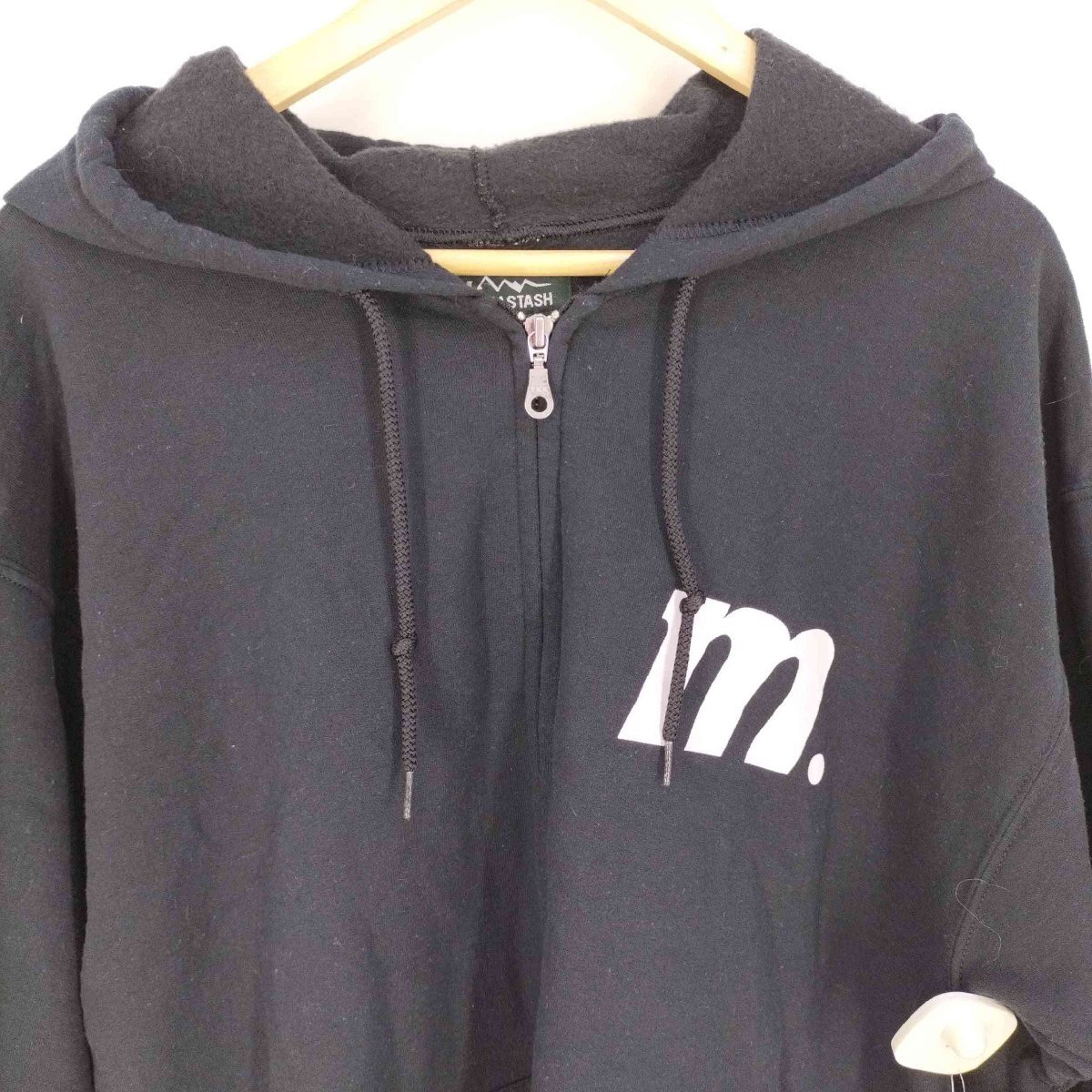 MANASTASH(マナスタッシュ) M ZIP PARKA ロゴプリント ジップアップパーカー メンズ 中古 古着 0247の画像3