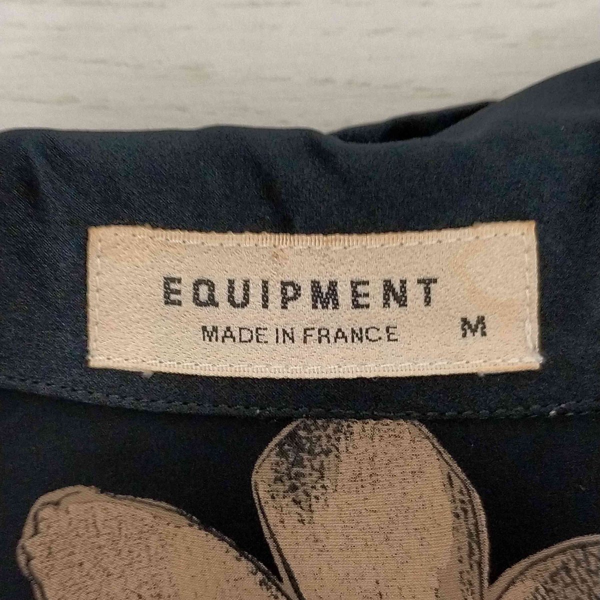 EQUIPMENT(エキップモン) フランス製 フラワープリント シルクオープンカラーシャツ メンズ JP 中古 古着 0642_画像6