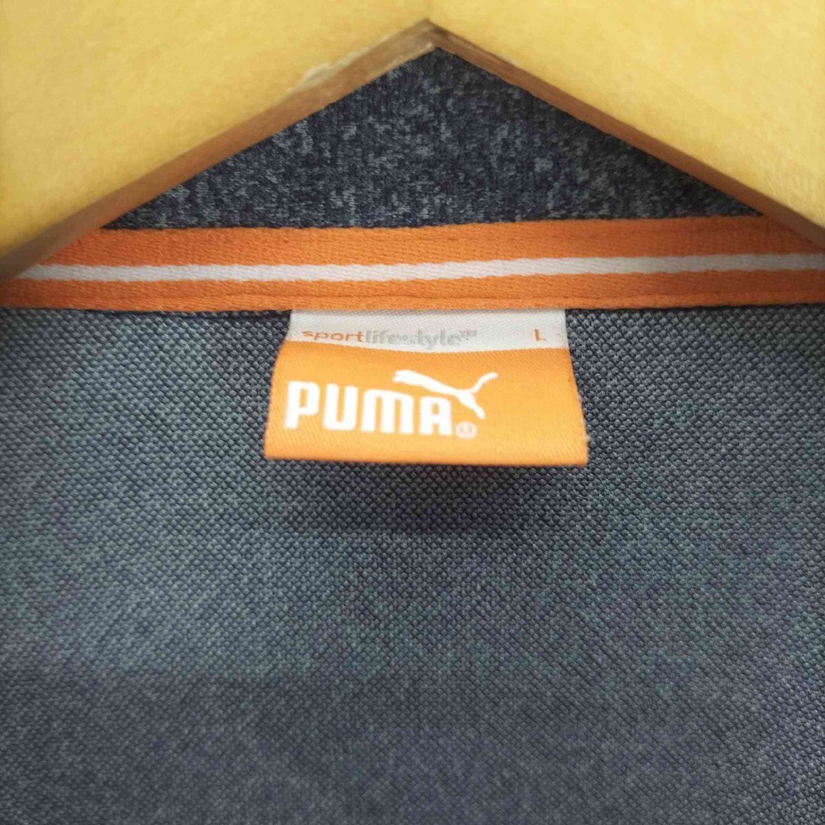 PUMA(プーマ) ロゴ刺繍 ボーダー ドット S/S ポロシャツ メンズ JPN：L 中古 古着 0925_画像6