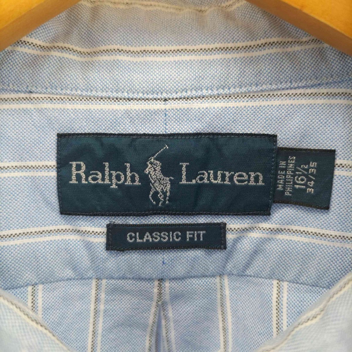 RALPH LAUREN(ラルフローレン) CLASSIC FIT ポニー 刺繍 L/S /ボタンダウン 中古 古着 0749_画像6