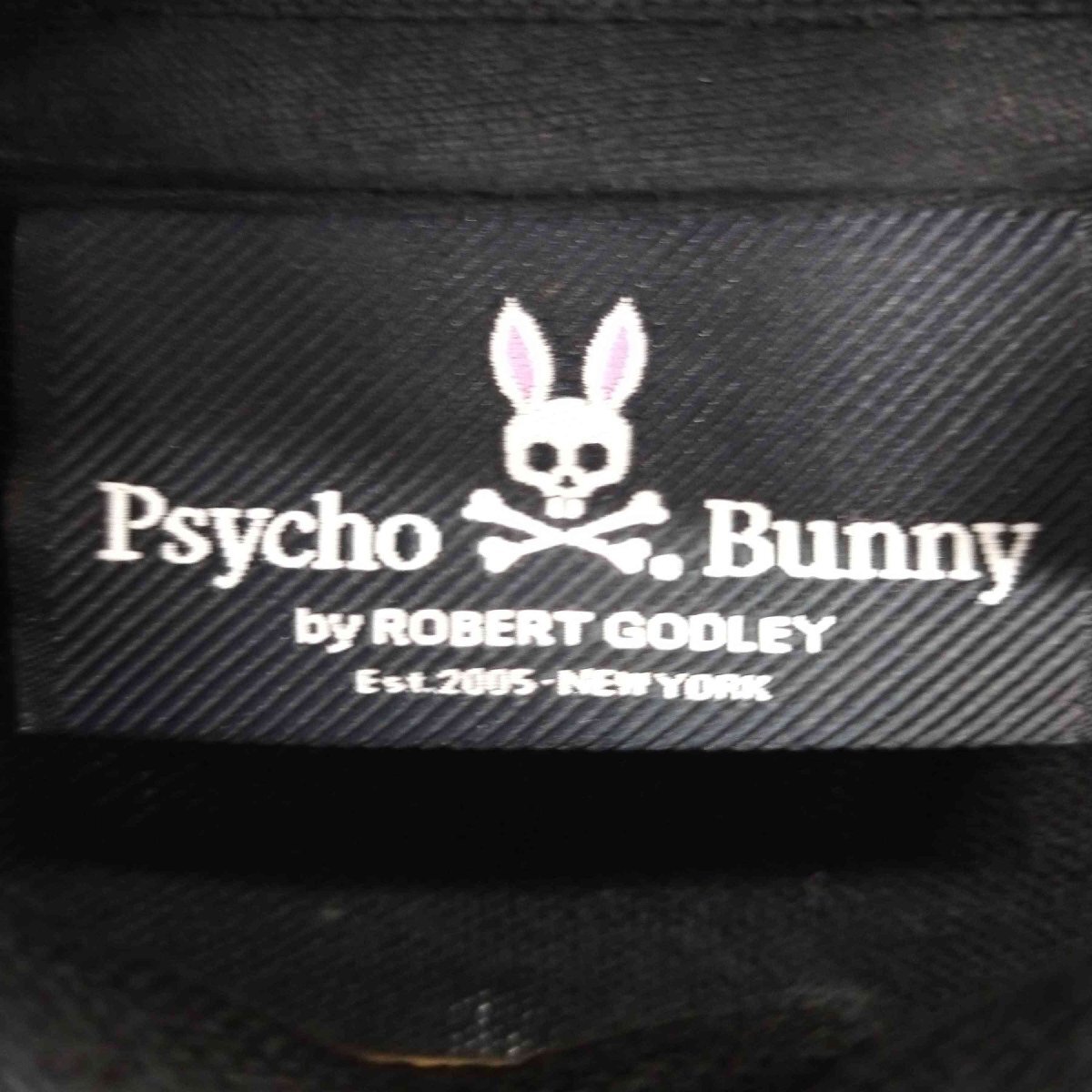 Psycho Bunny(サイコバニー) ドット柄 ロゴ刺繍ポロシャツ メンズ import：M 中古 古着 0323の画像6