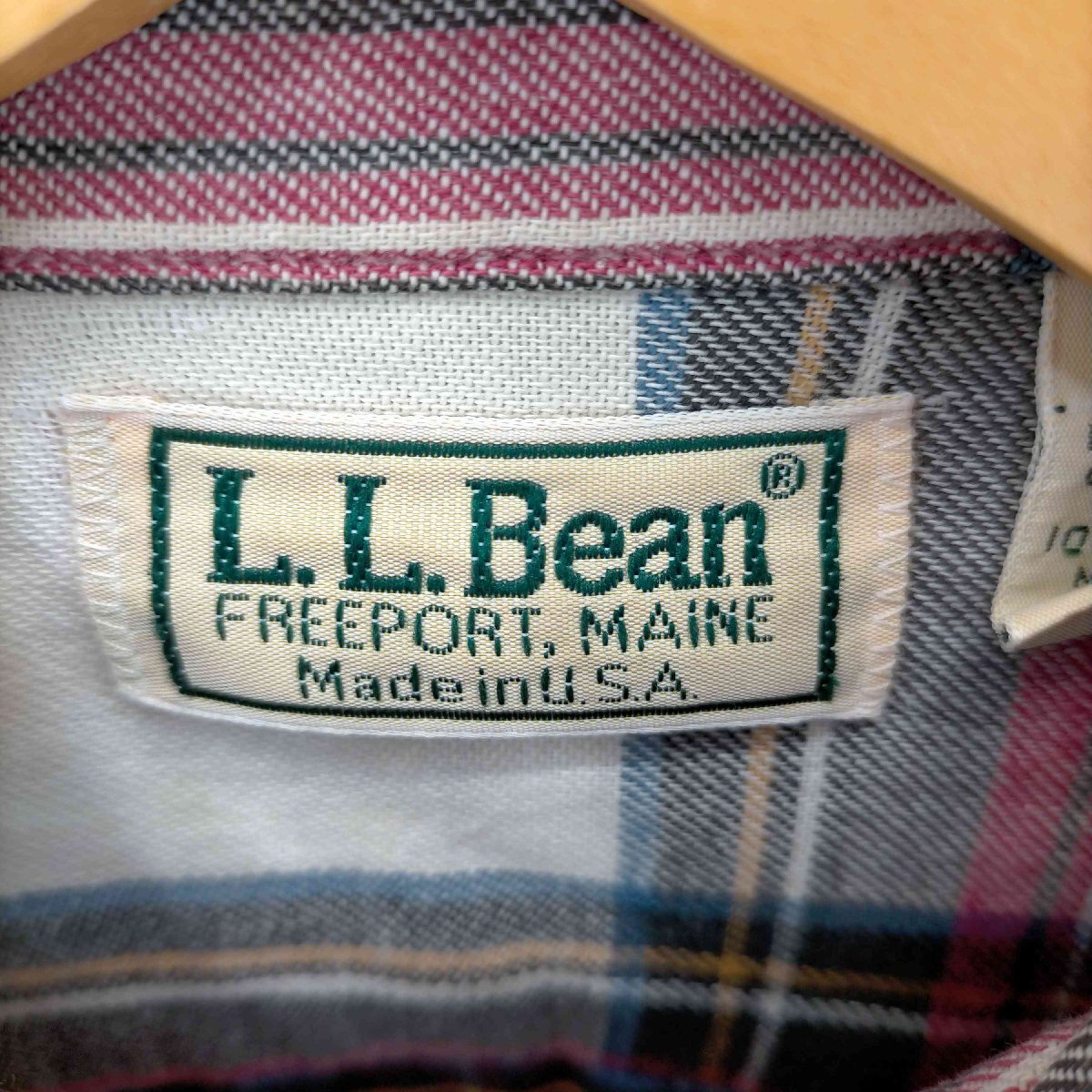 L.L.Bean(エルエルビーン) USA製 長袖フランネルシャツ メンズ 表記無 中古 古着 0804_画像6