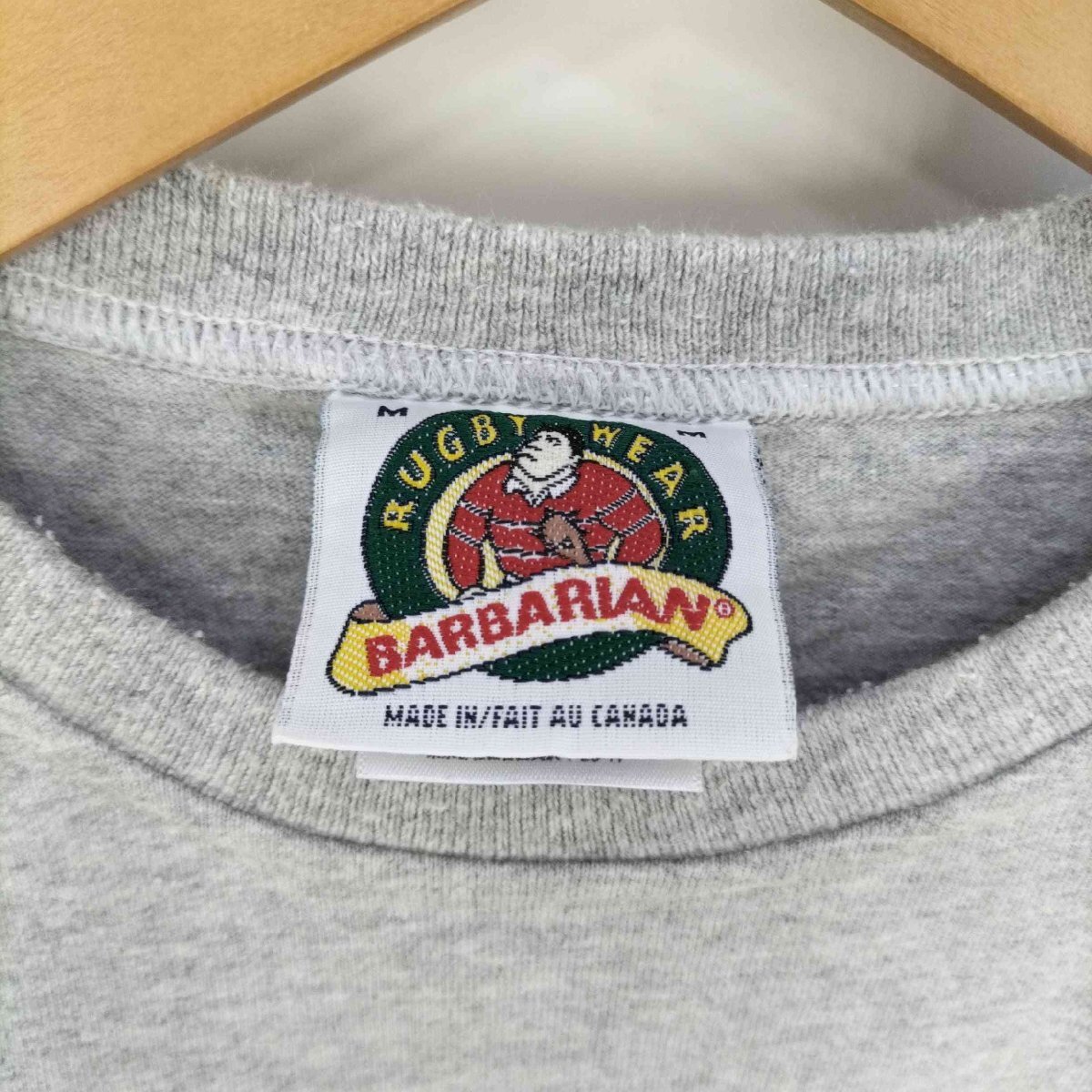 BARBARIAN(バーバリアン) カナダ製 クルーネックロングTシャツ メンズ import：M 中古 古着 0327_画像6