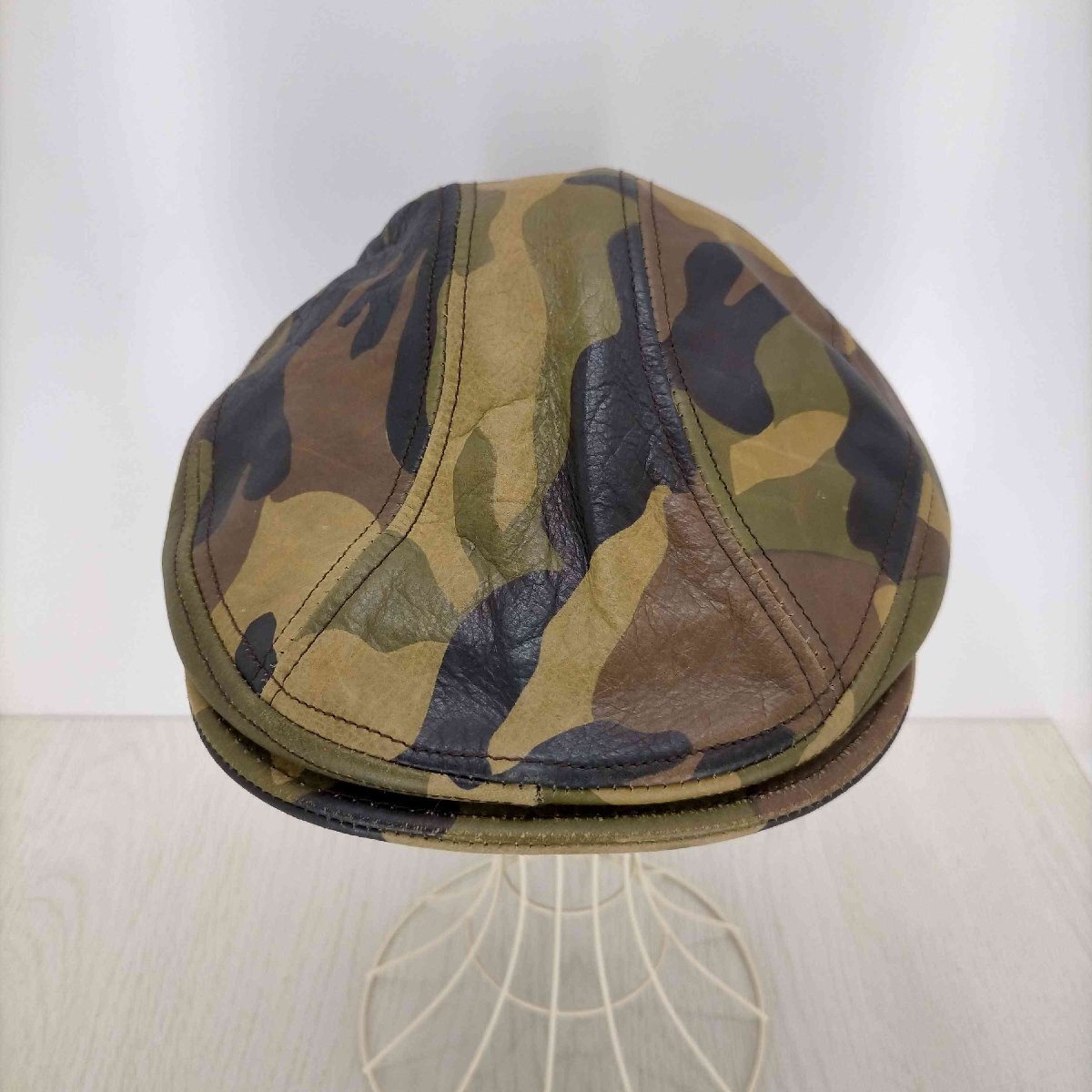 NEWYORK HAT&CO(ニューヨークハット) CAMO LEATHER 1900 ハンチング メ 中古 古着 0845_画像2