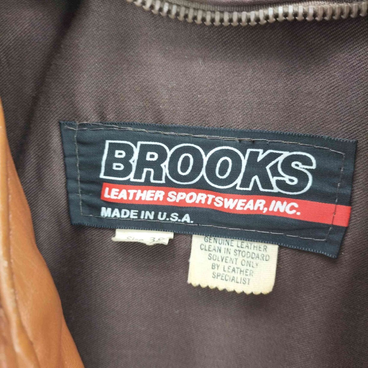 brooks leather sportswear(ブルックスレザー スポーツウェア) 70S 袖棒TAL 中古 古着 0907_画像6