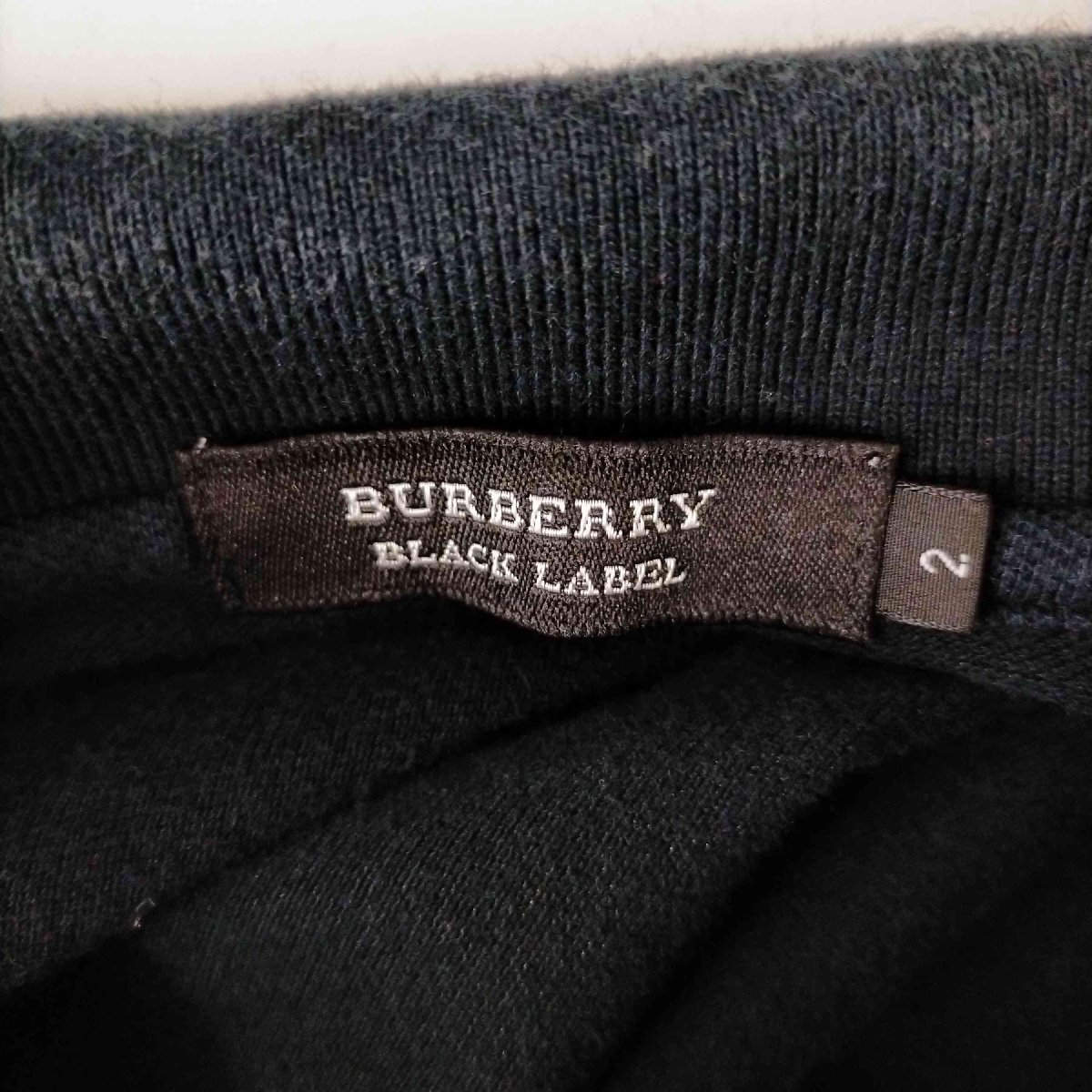 BURBERRY BLACK LABEL(バーバリーブラックレーベル) ロゴ刺繍ポロシャツ メンズ JPN 中古 古着 0722_画像6