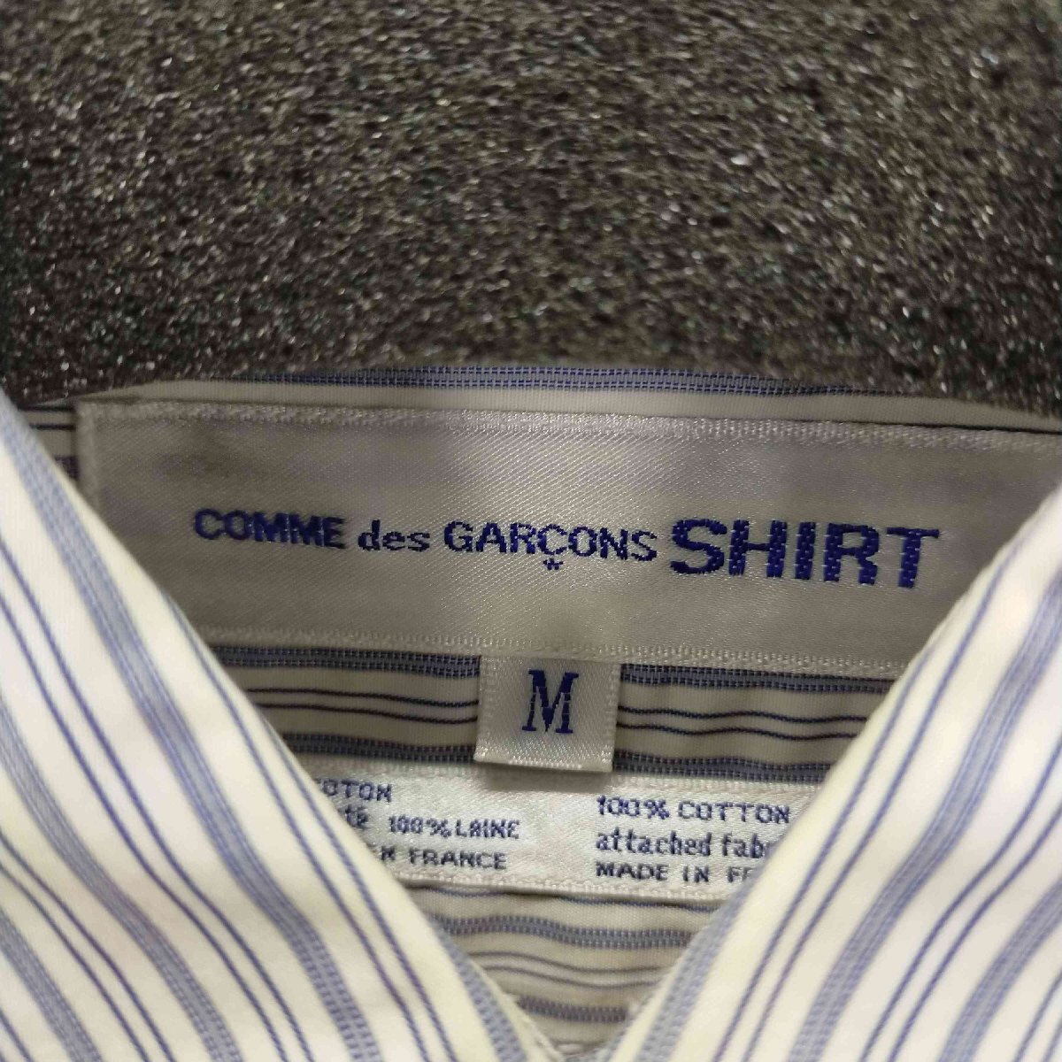 COMME des GARCONS SHIRT(コムデギャルソンシャツ) 90S ウール切替ストライプシャ 中古 古着 1242_画像6