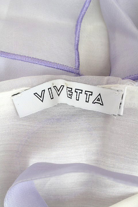 VIVETTA(ヴィヴェッタ) ワンピース キャミ 膝丈 刺繍 シフォン 42 白 /HA ■CO1 レデ 中古 古着 0318_画像5