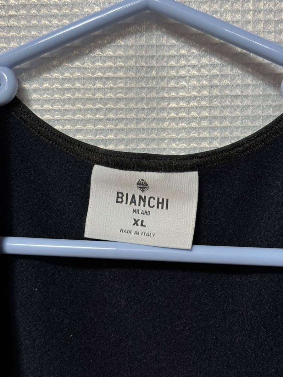 Bianchi　ビアンキ　Bianchi Mirano ビアンキミラノ 裏起毛 ビブタイツ XL ブラック /チェレステ　中古美品_画像3