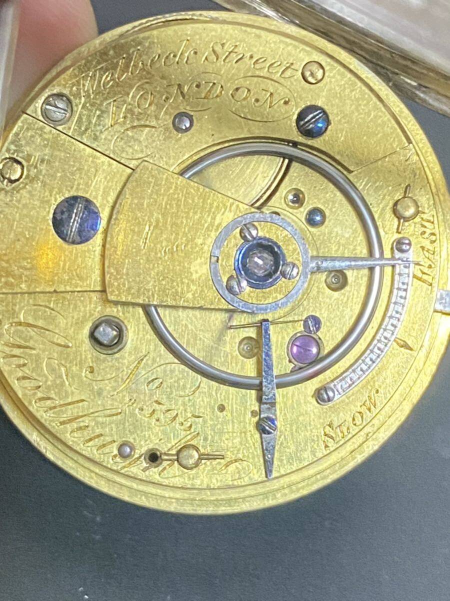 1925年　英国製　シルバーアンティーク　懐中時計　稼働品　銀製silver pocket watch London _画像8
