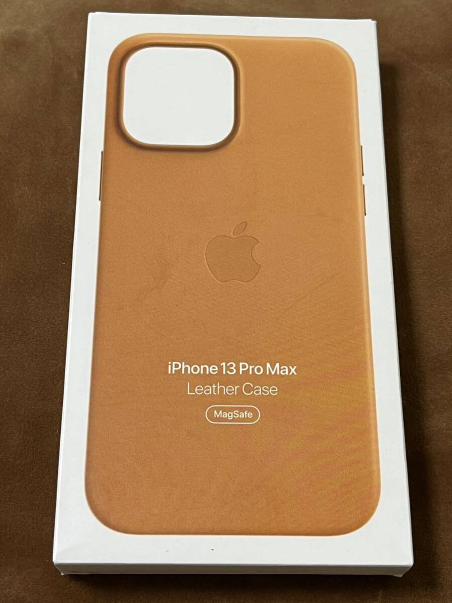 【美品】純正 iPhone 13 Pro Maxレザーケース・ゴールデンブラウンの画像1