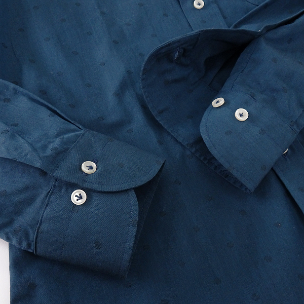新品 ポートブリッジ ドビー ドット ピンオックス ホリゾンタルカラー シャツ M 紺 【BPE760_520】 PORT BRIDGE メンズ カッタウェイの画像5