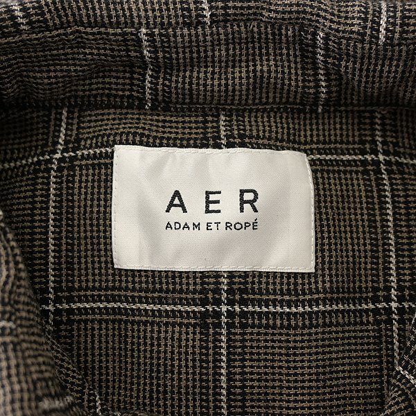 新品 AER アダムエロペ 春夏 コットン リネン ビックシルエット シャツ L 茶 【I42261 】 メンズ ADAM ET ROPE 綿 麻 サマー ソフトの画像9