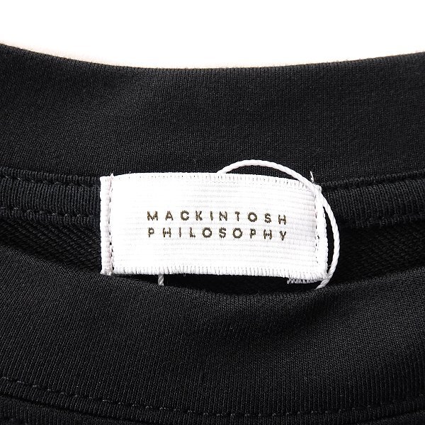 新品 マッキントッシュフィロソフィー 綿 モダール 裏毛 クルーネック スウェット M 黒 【I44842】 MACKINTOSH PHILOSOPHY ストレッチ_画像8