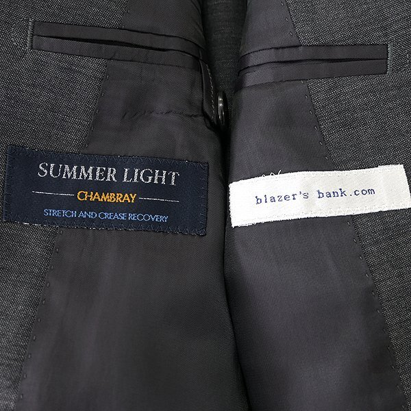 新品 スーツカンパニー サマー ライト シャンブレー ウール ジャケット A5(M) 灰 【J42772】 170-6D 春夏 メンズ blazer's bank.comの画像10