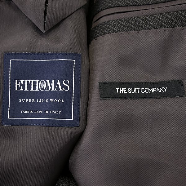 新品 スーツカンパニー E.THOMAS マイクロチェック スーツ AB5(幅広M) 茶 【J47107】 170-4D 春夏 イタリア イートーマス ウール サマーの画像10