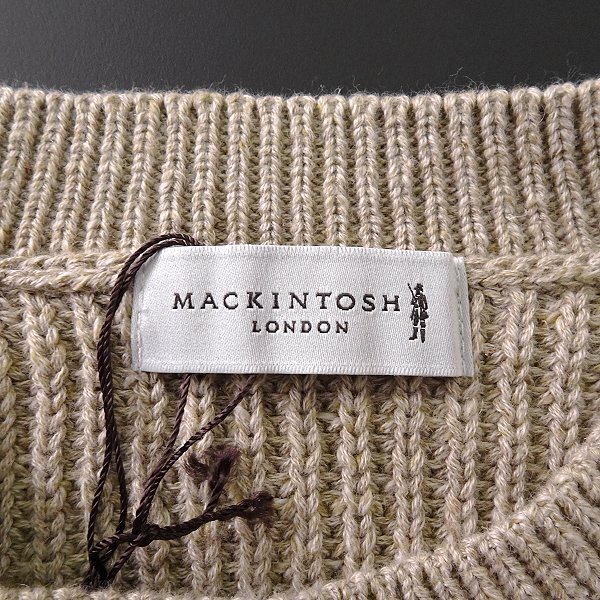  новый товар 3.6 десять тысяч Macintosh London Италия хлопок лен ребристый вырез лодочкой вязаный LL [I58302] весна лето мужской linen стирка возможно свитер 