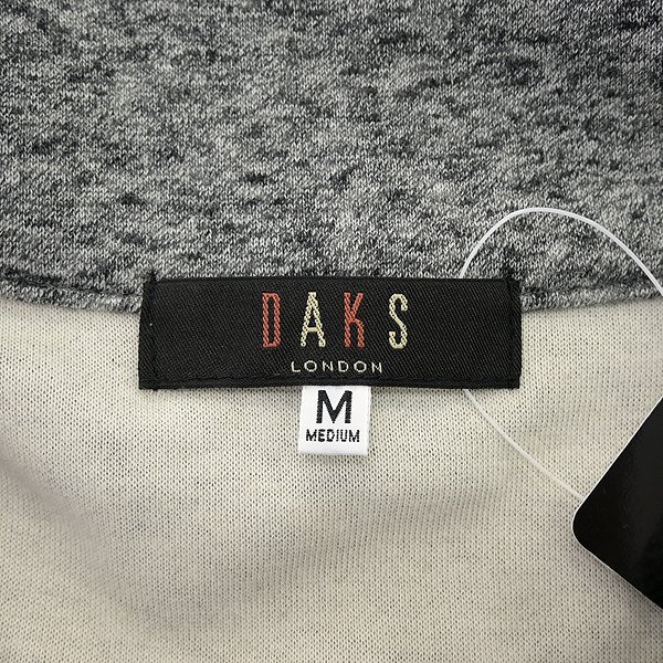 新品 ダックス 日本製 スムース ジャージー レイズドネック カットソー L 灰 【I52740】 DAKS LONDON メンズ チェック ロンT Tシャツ 春夏_画像9