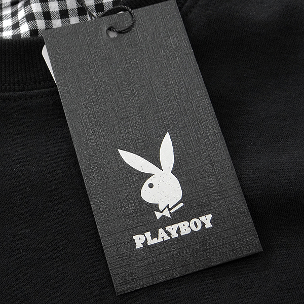 新品 プレイボーイ 23年 新作 クルーネック スウェット トレーナー M 黒 【1903_99】 PLAYBOY ラビット バニー 刺繍 丸首 メンズ