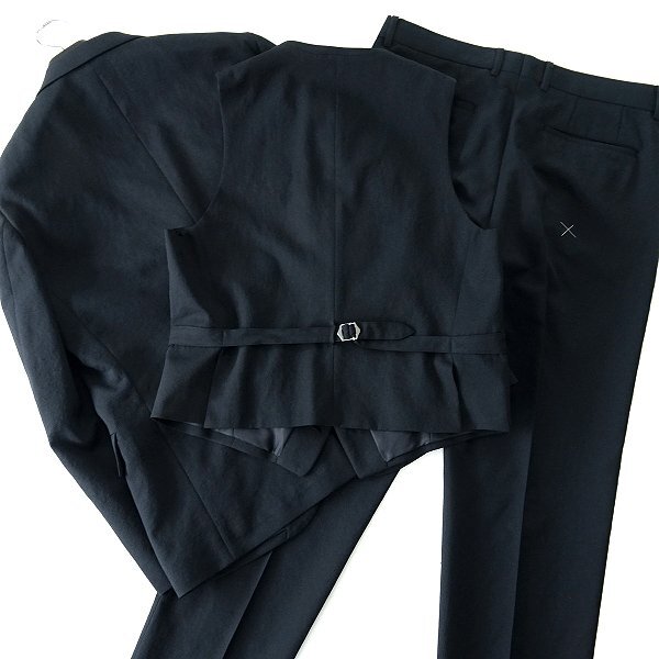 新品 スーツカンパニー 吸水速乾 AIRTECH 3ピース スーツ YA4(細身S) 紺 【J53176】 165-8D 春夏 メンズ ストレッチ 洗濯可 軽量の画像2
