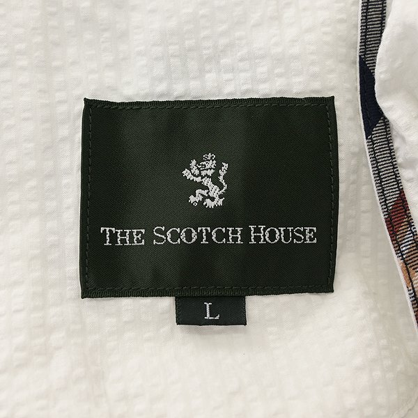 新品 3.6万 スコッチハウス オーガニック コットン シアサッカー ジャケット LL 白 【J58581】 春夏 THE SCOTCH HOUSE サマー ブレザーの画像10