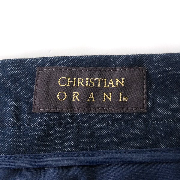 新品 クリスチャンオラーニ デニムライク ストレッチ スラックス 85(XL) 紺 【P29984】 CHRISTIAN ORANI メンズ 折り目加工 洗濯可の画像9