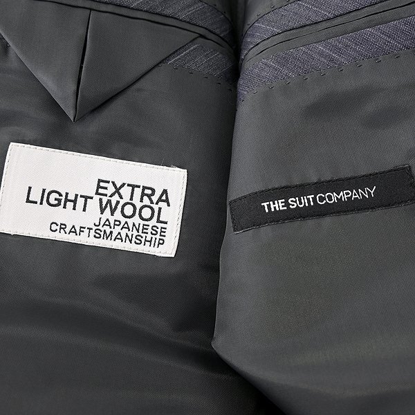新品 スーツカンパニー 春夏 EXTRA LIGHT ウール 2パンツ スーツ A4(S) 灰 【J49022】 165-6D セットアップ ストライプ サマー メンズの画像10
