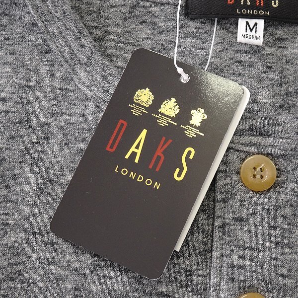 新品 ダックス ポケット 切替 ヘンリーネック カットソー M 灰 【I57771】 DAKS LONDON メンズ Tシャツ ロンT プルオーバー チェックの画像9