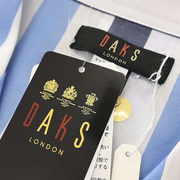 新品 ダックス 日本製 春夏 コットン ストライプ セットアップ パジャマ LL 青 紺 白 【J52026】 メンズ DAKS LONDON シャツ パンツの画像10