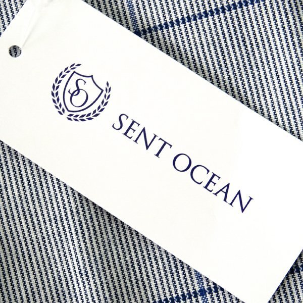 新品 セントオーシャン ライト シャツ ブルゾン M 白紺 【AFE824_530】 SENT OCEAN メンズ ジャケット ライトアウター フルジップの画像8