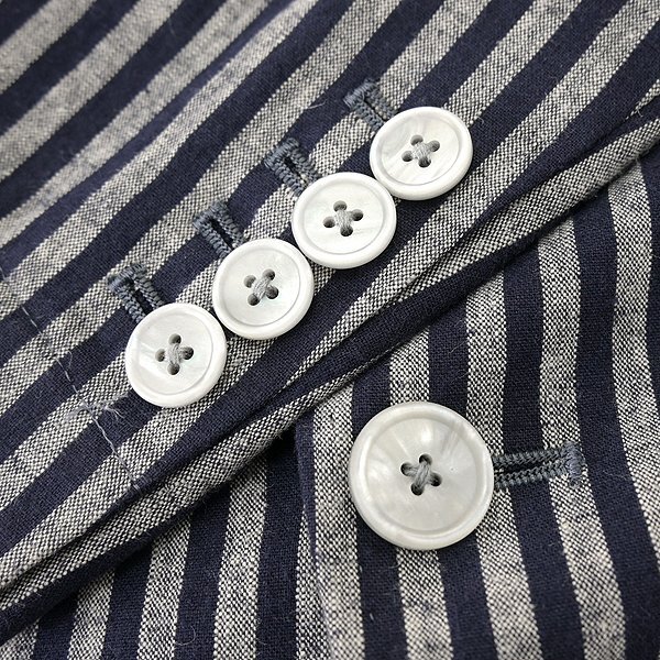  new goods doll Homme . sudden men's spring summer linen cotton stripe suit A5(M) navy blue white [J50911] men's D\'or Homme single summer flax cotton 