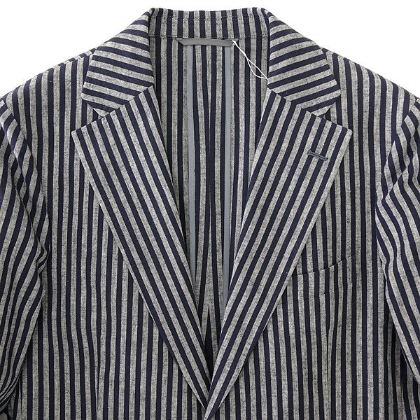  new goods doll Homme . sudden men's spring summer linen cotton stripe suit A5(M) navy blue white [J50911] men's D\'or Homme single summer flax cotton 