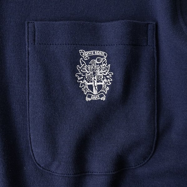 新品 ダックス ハウスチェック 45周年記念 超長綿 スムース ヘンリーネック カットソー M 紺 【I53681】 DAKS LONDON 秋冬 メンズ Tシャツの画像5