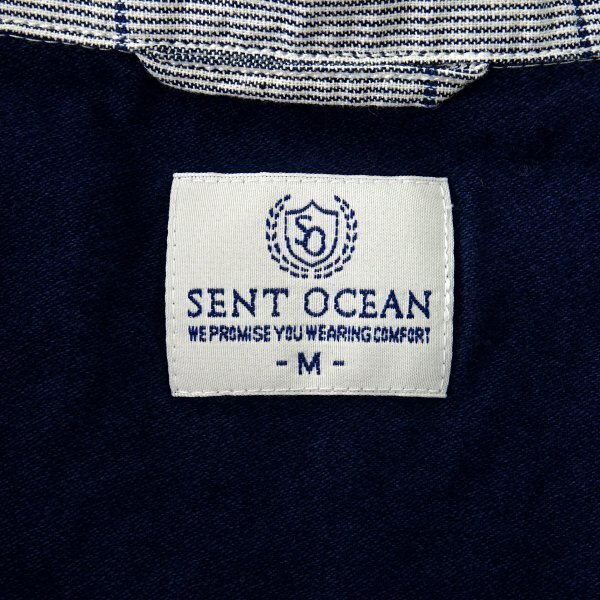 新品 セントオーシャン ライト シャツ ブルゾン 3L 白紺 【AFE824_530】 SENT OCEAN メンズ ジャケット ライトアウター フルジップ_画像9