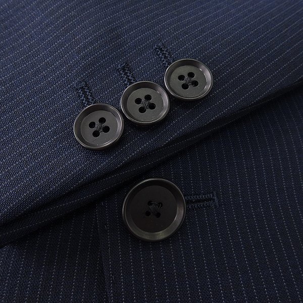 新品 パッゾコレクション 春夏 ウール ストライプ 2パンツ スーツ A10 (5L) 紺 【J53578】 メンズ ウォッシャブル トロピカル ノータックの画像8