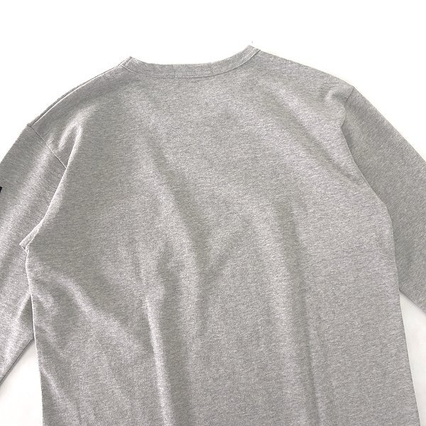 新品 Grand PARK ニコル 日本製 DERABE 天竺 長袖 カットソー 46(M) 灰 【I50562】 NICOLE メンズ クルーネック Tシャツ 胸ポケットの画像3