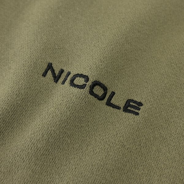 新品 ニコル ロゴ 刺繍 フレンチテリー クルーネック スウェット 46(M) カーキ 【I55112】 メンズ NICOLE Selection 裏毛 プルオーバーの画像5