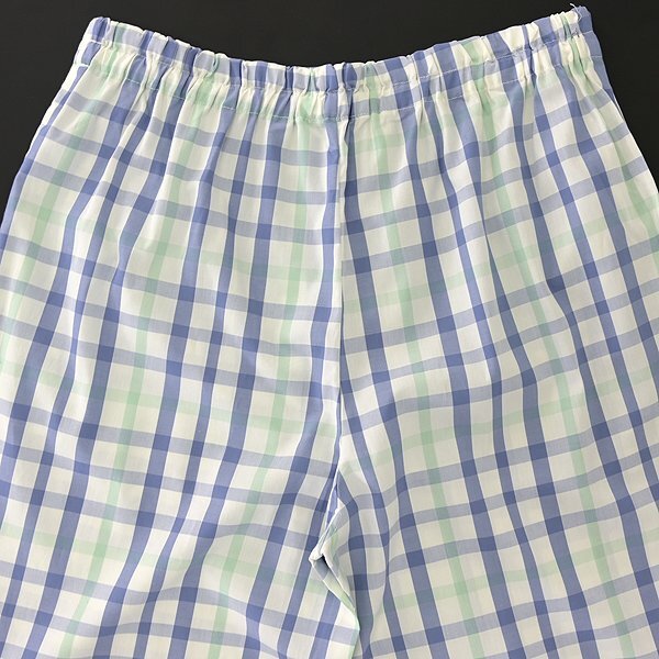  new goods Dux made in Japan spring summer cotton check pattern setup pyjamas M blue green white [J47330] men's DAKS LONDON shirt pants 