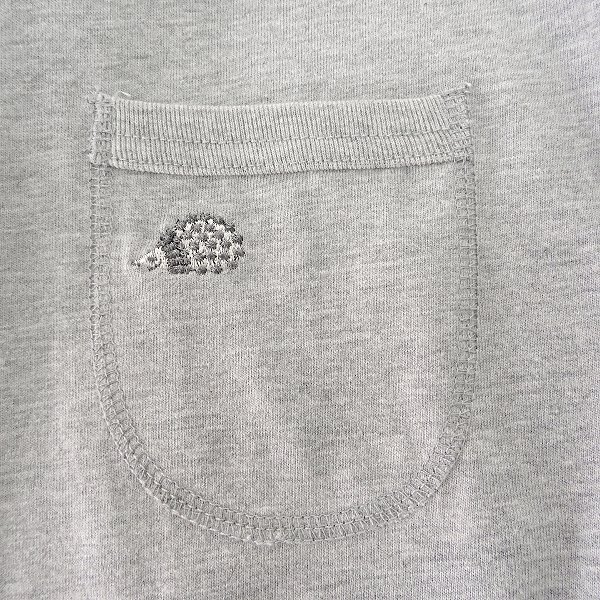 新品 CHUBEI チュウベイ 2024年 春夏 刺繍 バイカラー ポケット 長袖 Tシャツ LL 灰 【CH1441129_97】 メンズ カットソー ハリネズミの画像6