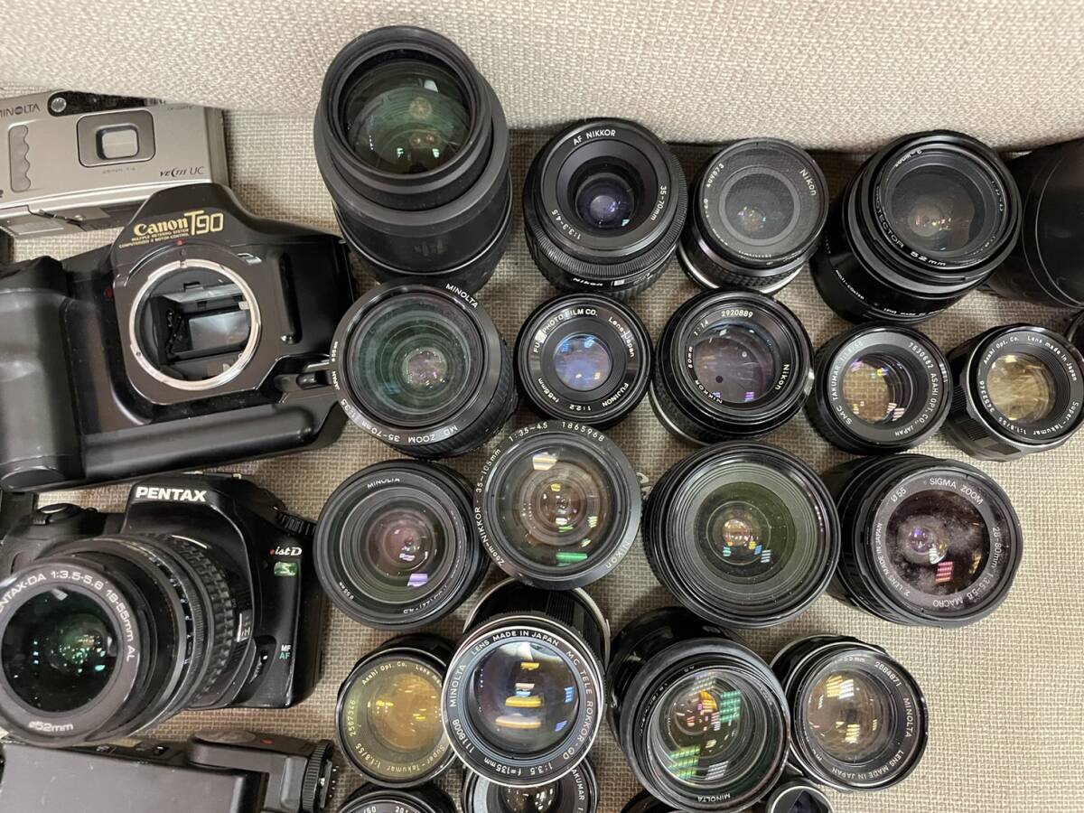 ⑦ 【カメラ・レンズ大量おまとめセット】 ジャンク品 / Nikon ニコン / Canon キャノン / PENTAX ペンタックス / minolta ミノルタ などの画像8