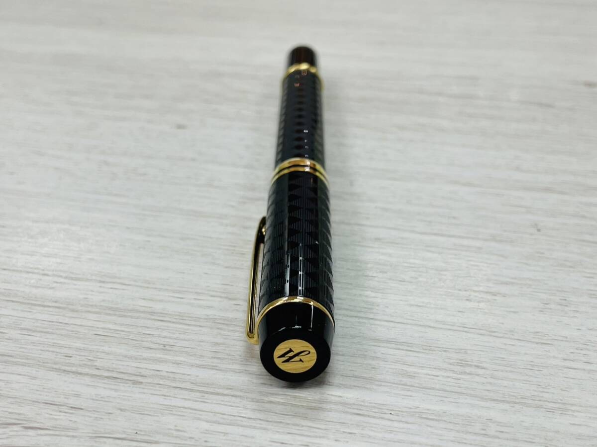 【希少/付属品】綺麗品 Waterman IDEAL ウォーターマン 万年筆 18K 750 刻印有 格子柄 フランス製 筆記用具 文房具の画像5