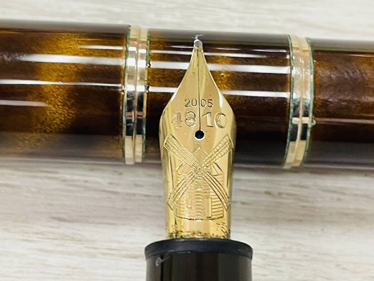 [ beautiful goods ] Montblanc MONT BLANC fountain pen author series mi gel te cell van tes pen .18K 750 stamp have 4810 2005 limitation rare 