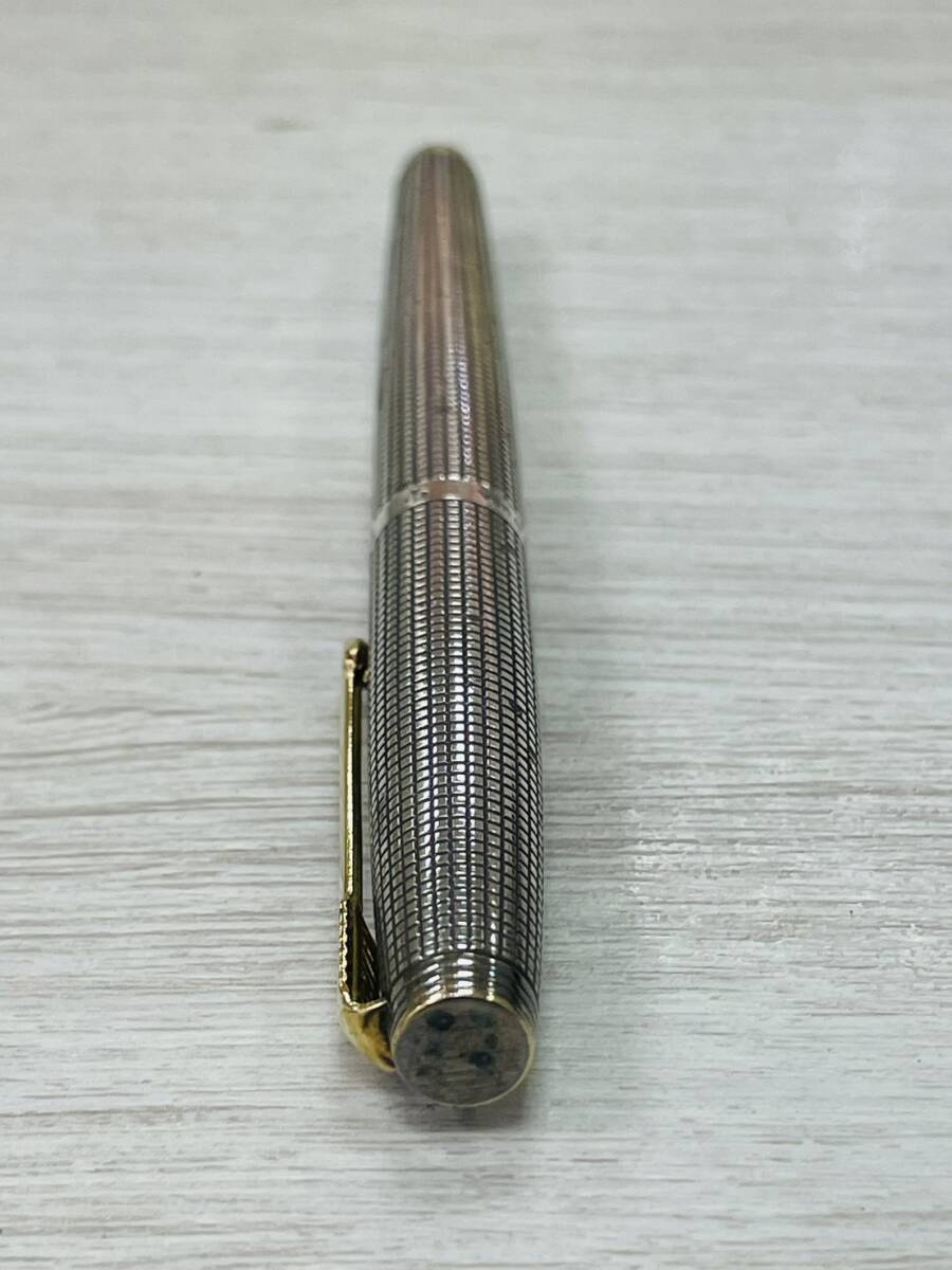 ⑤ 【筆記未確認】 PARKER パーカー スターリング シルバー STERLING SILVER 銀製 ペン先14K 刻印有 万年筆 筆記用具 文房具 箱付_画像9