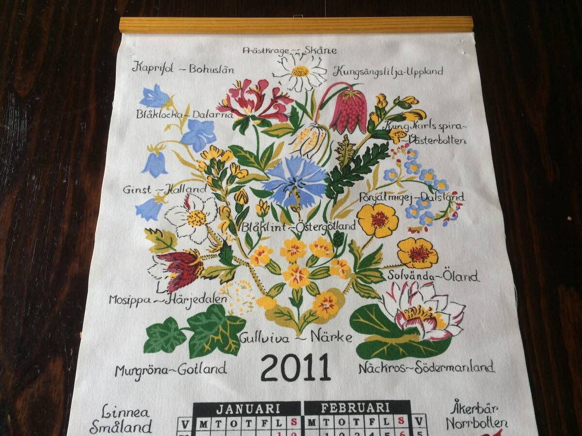 [ Northern Europe miscellaneous goods Sweden ]Almedahls* symbol flower. print * calendar tapestry {2011 year } interior * remake to *arume Dahl s