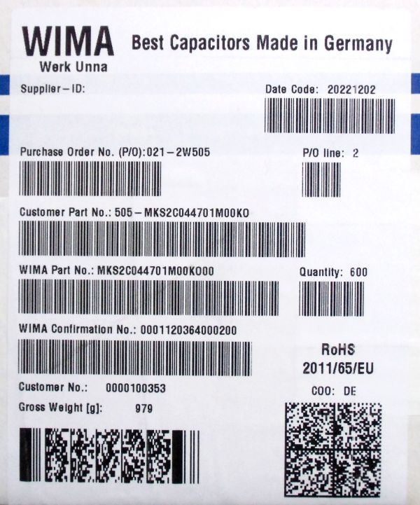 [10個] WIMA 63V 4.7uF 10% MKS2 高音質フィルムコンデンサ_画像4