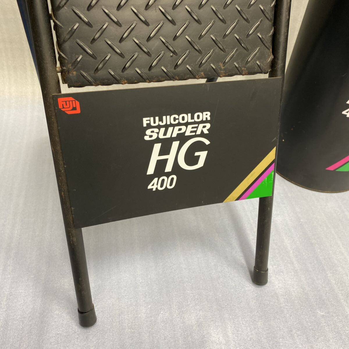  подлинная вещь *FUJICOLOR SUPER HG 400 стремянка стремянка мусорка 2 пункт совместно комплект Fuji цвет произведение искусства реклама .. металлический 