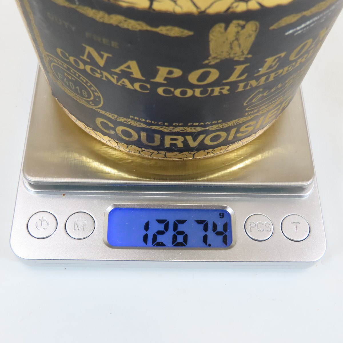 7452-80 COURVOISIER クルボアジェ ナポレオン コニャック クール インペリアル ゴールド ブランデー 箱 未開封 700ml/40% 総重量 約 1267gの画像10